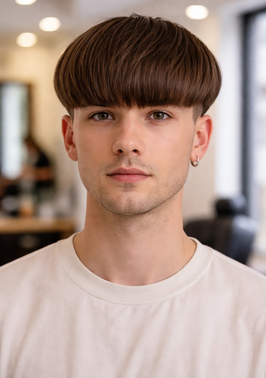 Bowl Cut for Men haircut style reference photo