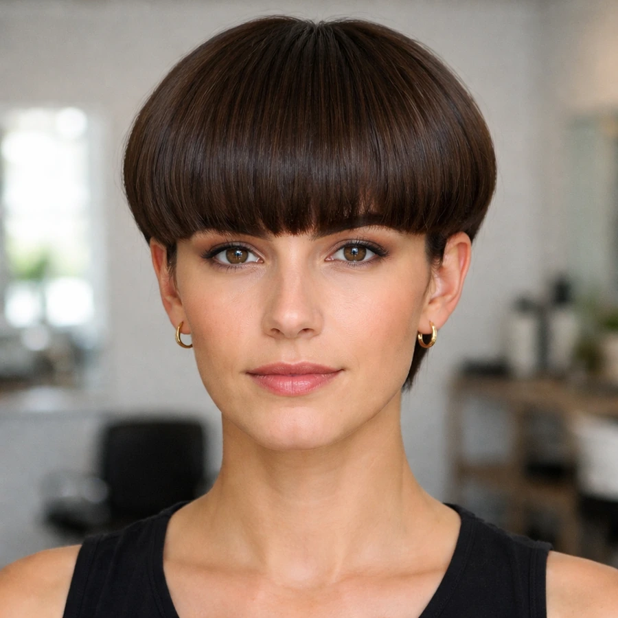Bowl Cut for Women haircut style reference photo