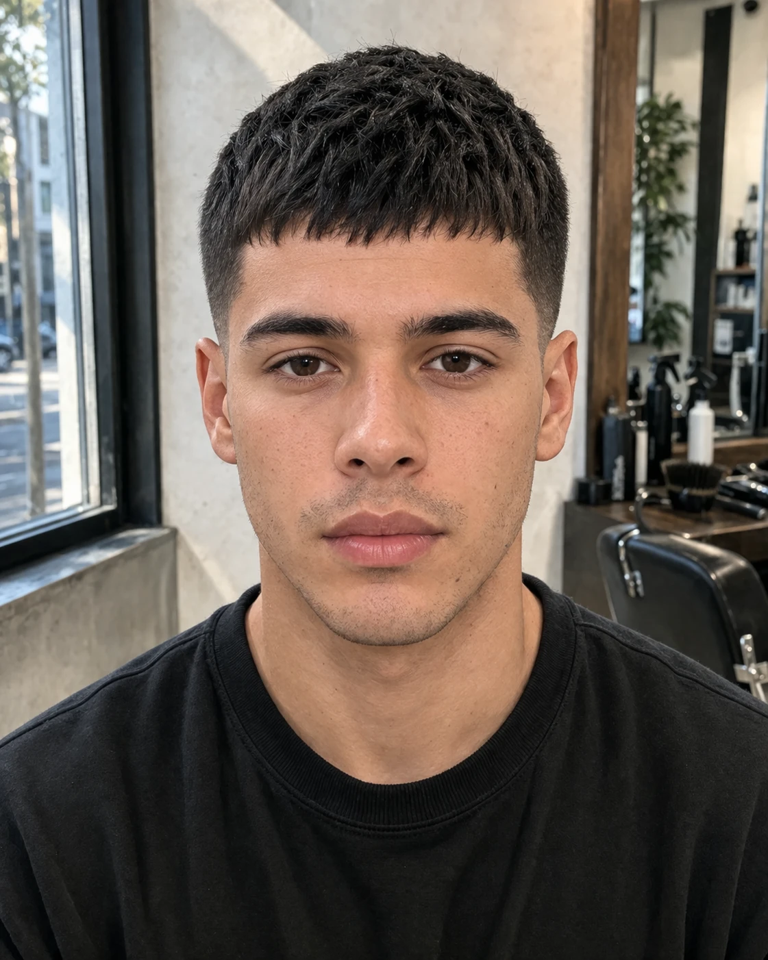 Caesar Cut haircut style reference photo