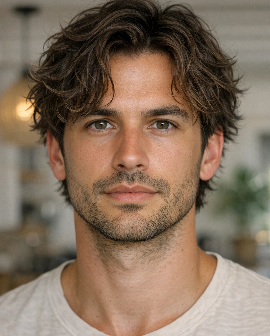 Messy Waves haircut style reference photo